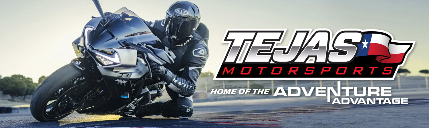 Tejas Motorsports logo with 2025 CFMOTO 675SS